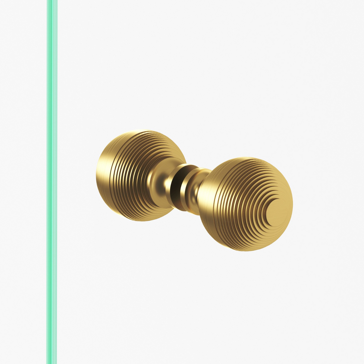 Glass Shower "Beehive" Round Brass Back to Back Door Knob - Industry Hardware