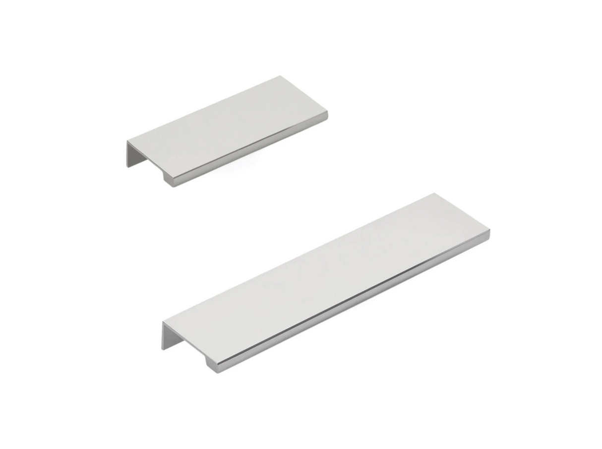 Polished Chrome "Dina" Tab Finger Drawer Pulls - Forge Hardware Studio