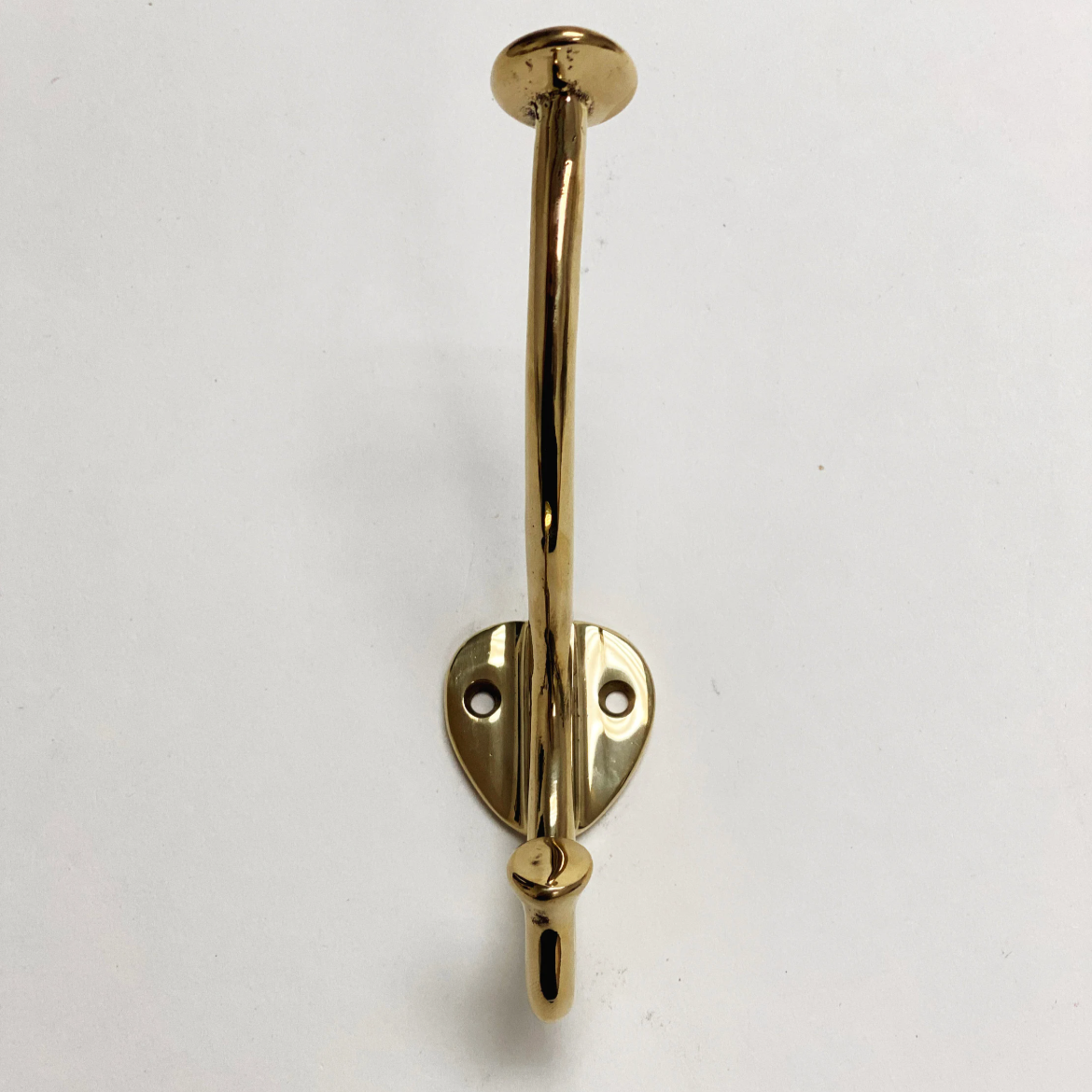 Polished Unlacquered Brass "Ellie" Wall Hooks, Brass Robe Coat Hook - Forge Hardware Studio