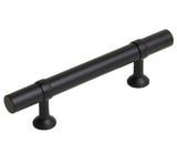 Smooth T-Bar "Contemporary" Matte Black Knobs and Pulls