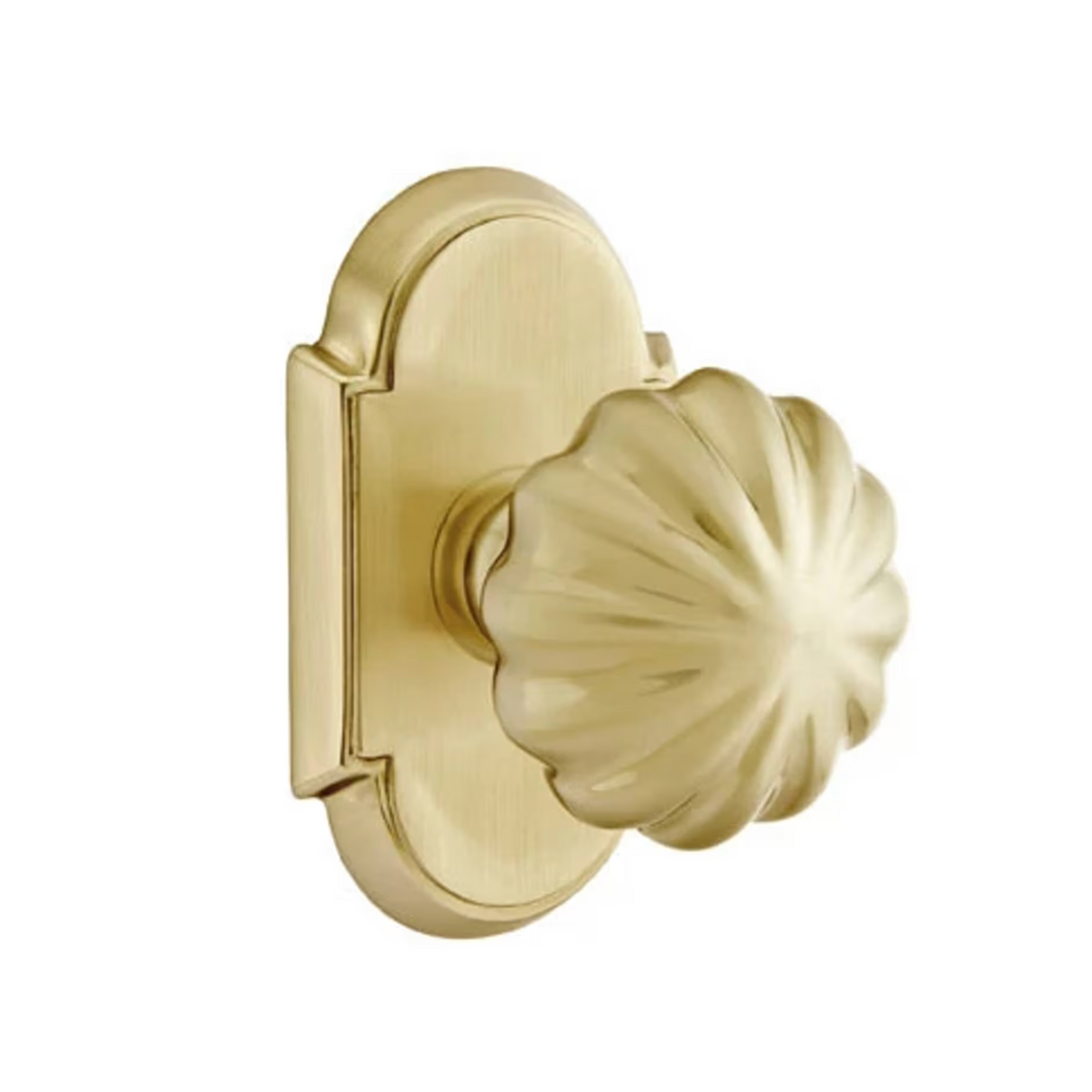Transitional "Heritage" Flower Door Knob in Satin Brass
