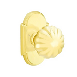Transitional "Heritage" Flower Door Knob in Polished Brass