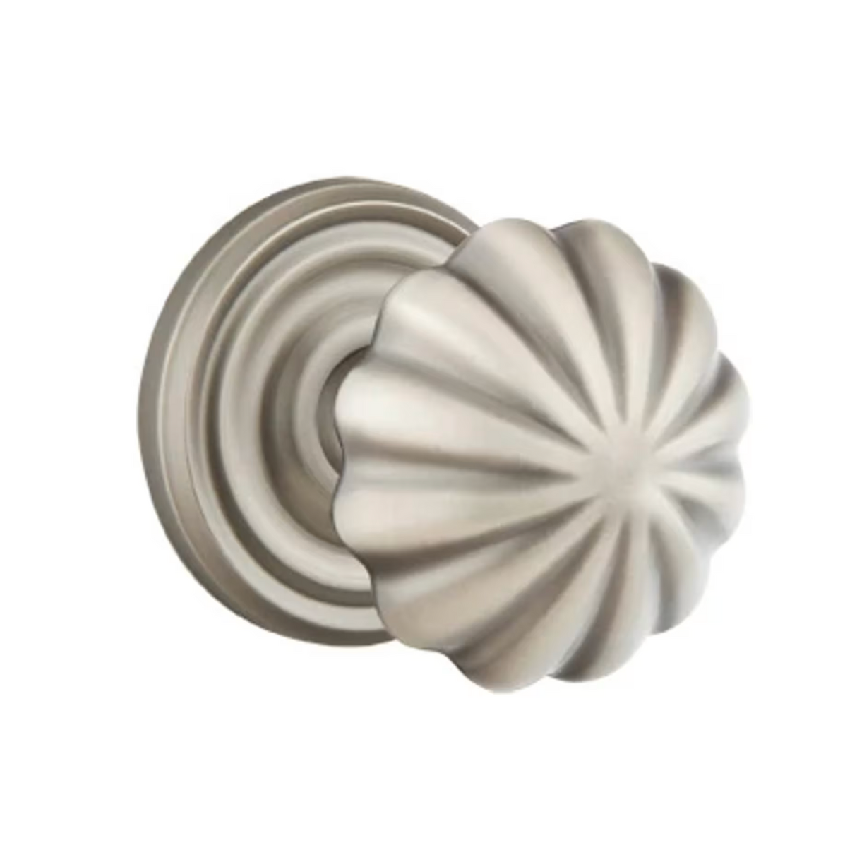 Transitional Pewter "Heritage" Flower Door Knob