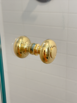 Round Polished Unlacquered Brass "Fia" Round Glass Shower Knob - Industry Hardware