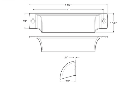 Satin Brass "Ballard" Cup Drawer Pull