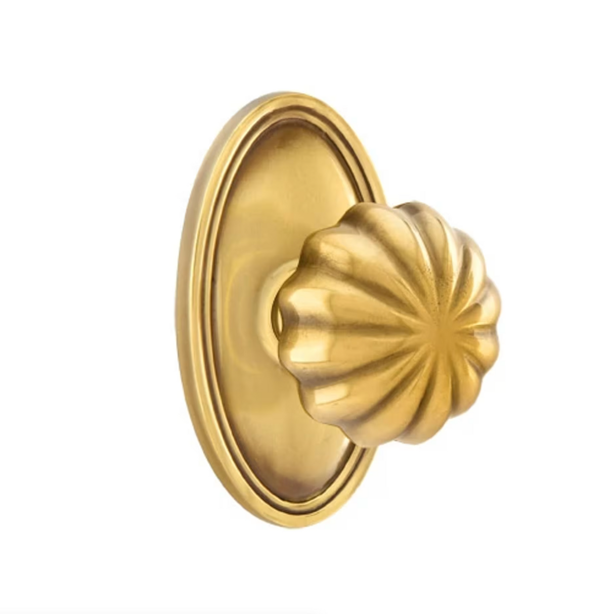 Transitional "Heritage" Flower Door Knob in French Brass - Forge Hardware Studio