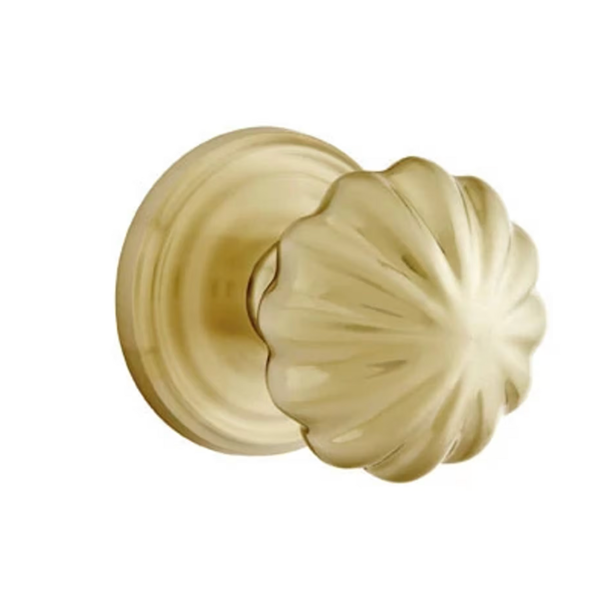 Transitional "Heritage" Flower Door Knob in Satin Brass
