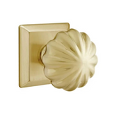 Transitional "Heritage" Flower Door Knob in Satin Brass