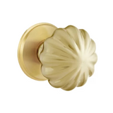 Transitional "Heritage" Flower Door Knob in Satin Brass
