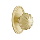 Transitional "Heritage" Flower Door Knob in Satin Brass