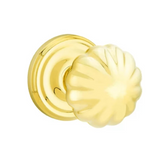 Transitional "Heritage" Flower Door Knob in Polished Brass