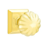 Transitional "Heritage" Flower Door Knob in Polished Brass