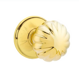 Transitional "Heritage" Flower Door Knob in Polished Brass