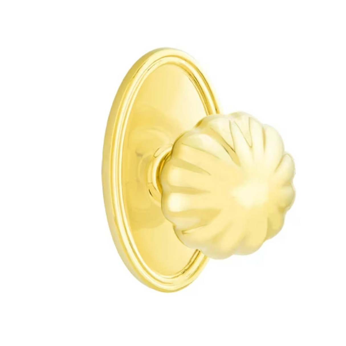Transitional "Heritage" Flower Door Knob in Polished Brass