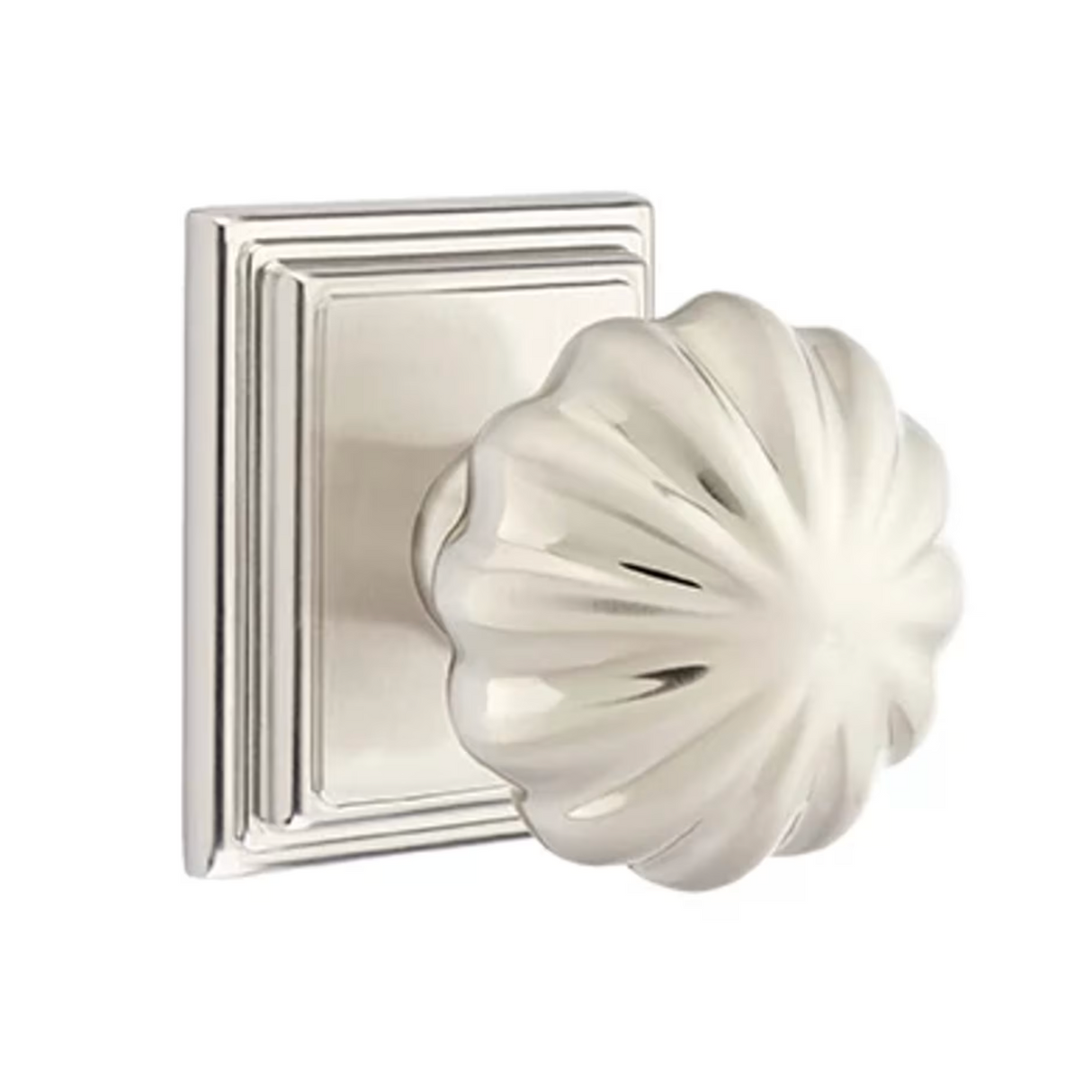 Transitional Satin Nickel "Heritage" Flower Door Knob