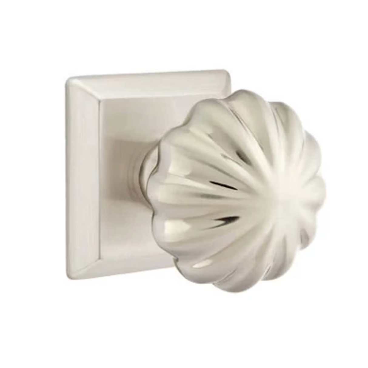 Transitional Satin Nickel "Heritage" Flower Door Knob