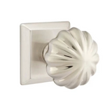 Transitional Satin Nickel "Heritage" Flower Door Knob