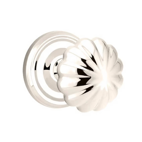 Transitional Polished Nickel "Heritage" Flower Door Knob