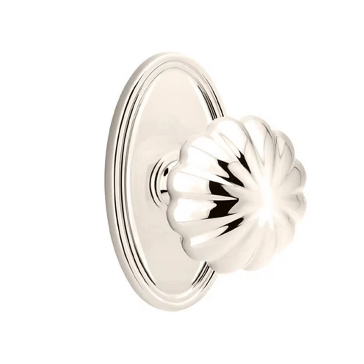 Transitional Polished Nickel "Heritage" Flower Door Knob