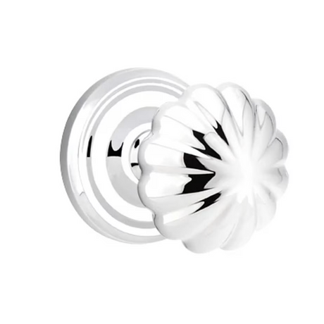 Transitional Polished Chrome "Heritage" Flower Door Knob