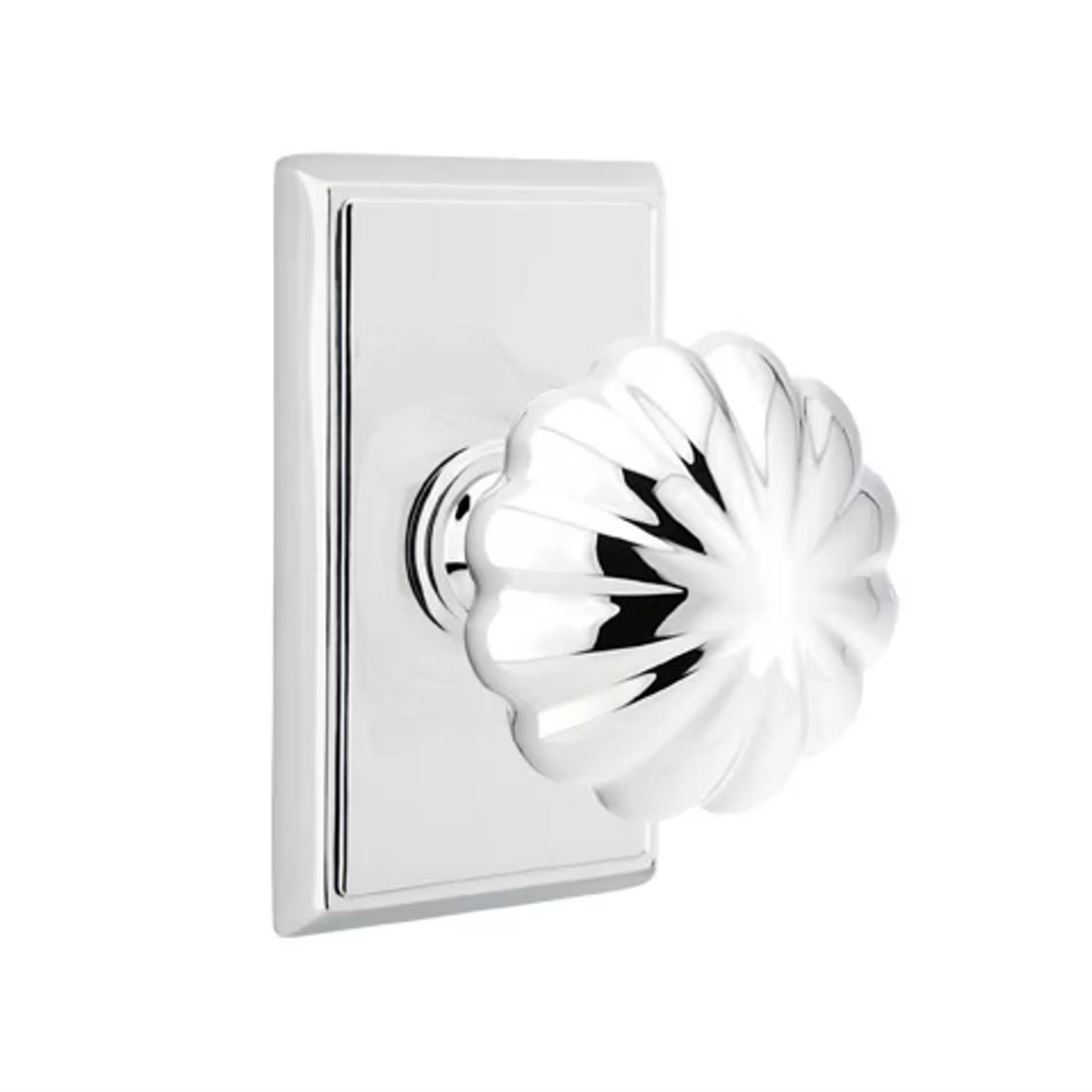 Transitional Polished Chrome "Heritage" Flower Door Knob
