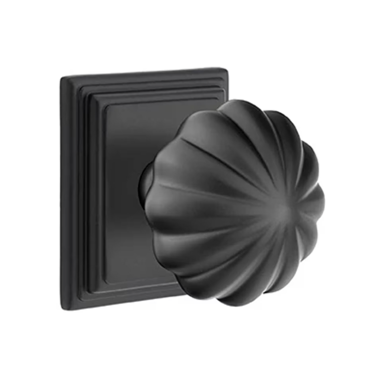 Transitional Matte Black "Heritage" Flower Door Knob