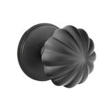 Transitional Matte Black "Heritage" Flower Door Knob