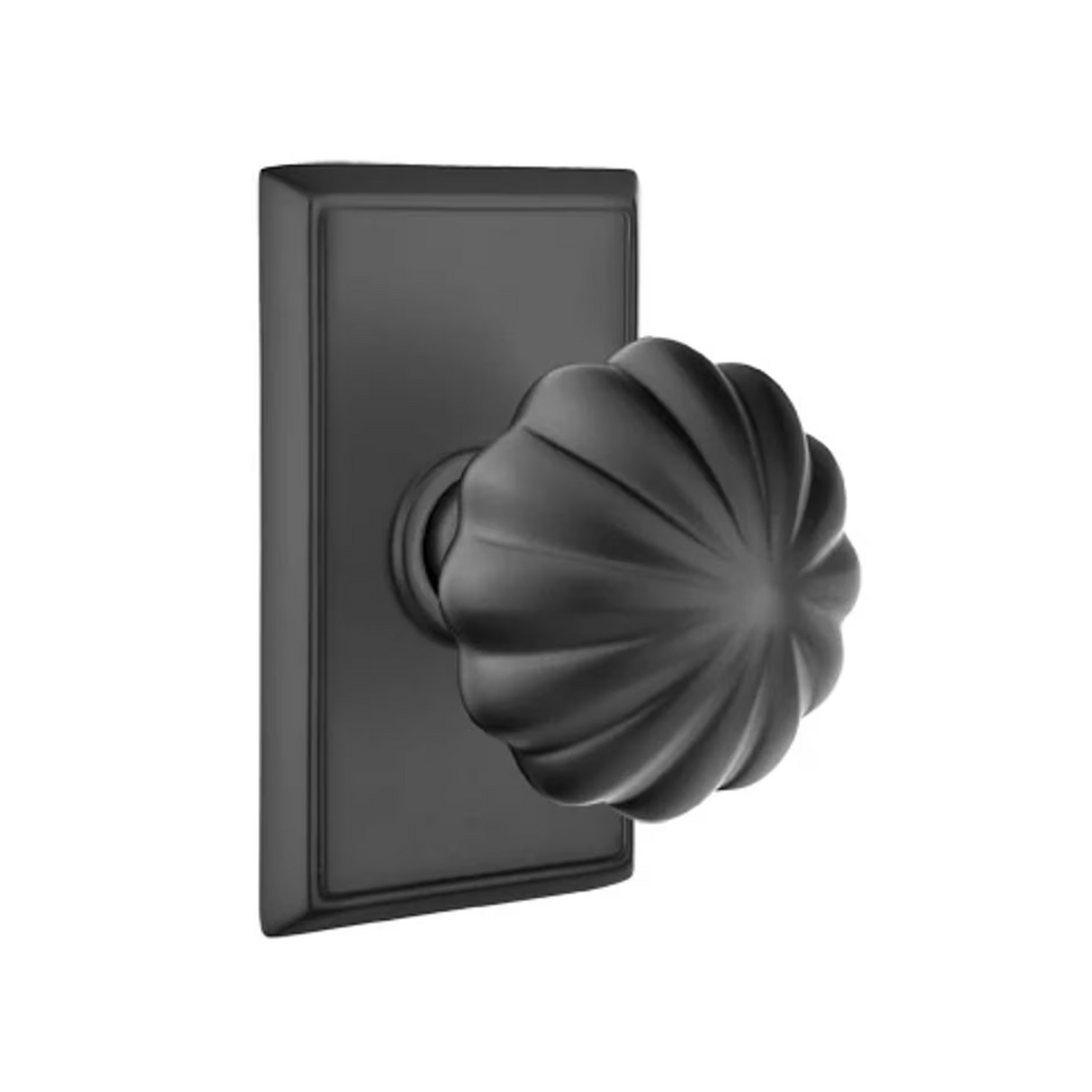 Transitional Matte Black "Heritage" Flower Door Knob