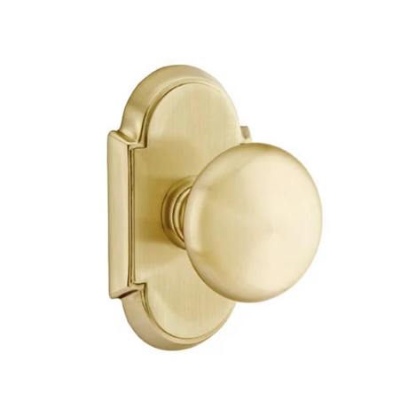Transitional Satin Brass "Heritage" Round Door Knob - Forge Hardware Studio