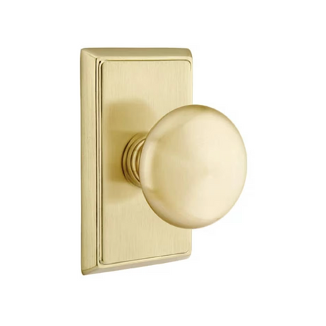 Transitional Satin Brass "Heritage" Round Door Knob - Forge Hardware Studio