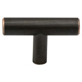 Round Oil-Rubbed Bronze "Dash" T-Knob and T-Bar Drawer Pulls