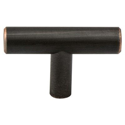 Round Oil-Rubbed Bronze "Dash" T-Knob and T-Bar Drawer Pulls