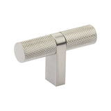 Knurled T-Bar Satin Nickel Cabinet Knobs and Drawer Pulls