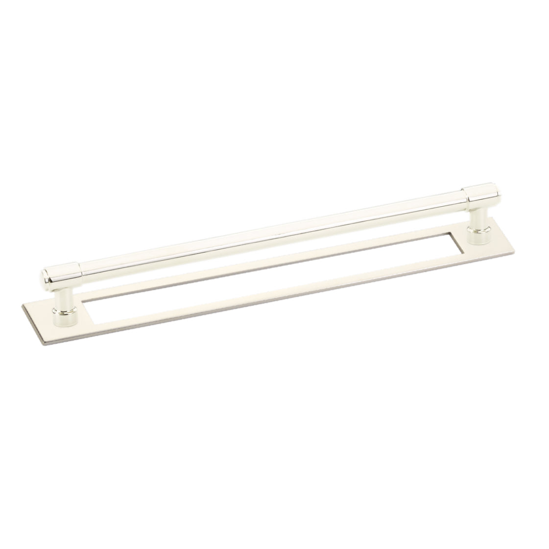Polished Nickel Industrial Modern Pulls and Knob with Backplate