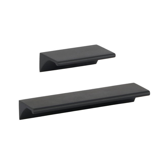 Matte Black "Graham" Tab Drawer Pull - Forge Hardware Studio