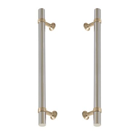 Champagne Bronze and Polished Nickel Smooth "Contemporary" Glass Shower Door Handles - Forge Hardware Studio
