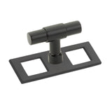 Matte Black Industrial Modern Pulls and Knob with Backplate