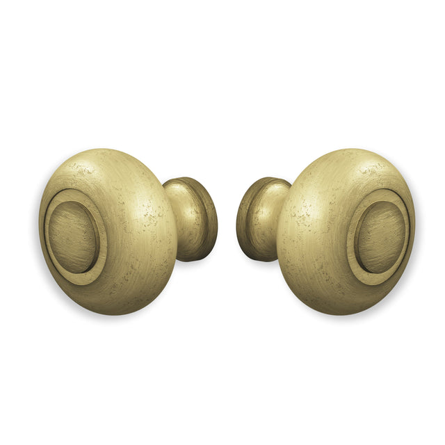 Distressed Brass "Fia" Round Glass Shower Knob - Industry Hardware