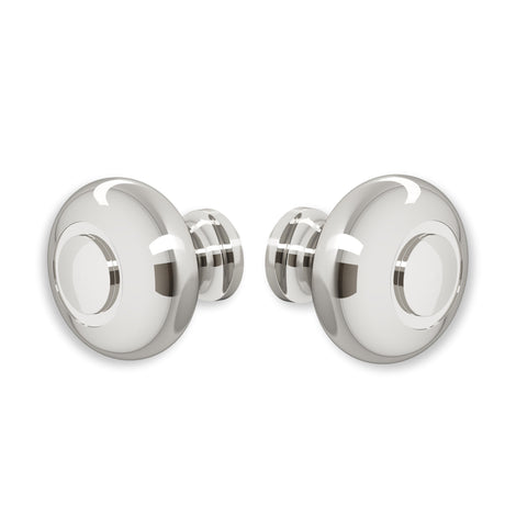 Round Polished Nickel "Fia" Round Glass Shower Knob - Industry Hardware