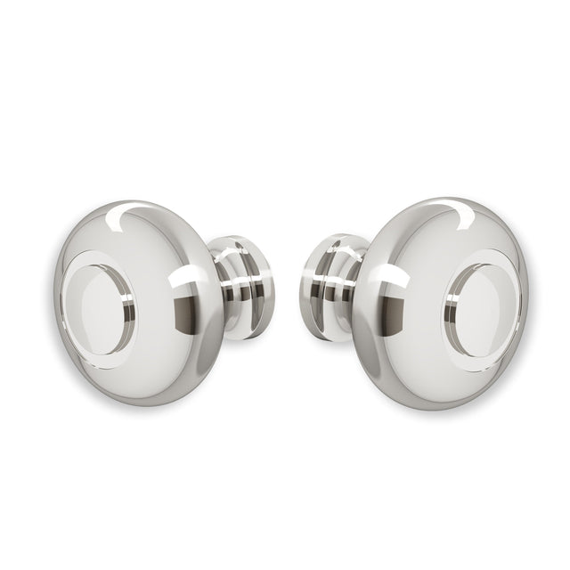 Round Polished Nickel "Fia" Round Glass Shower Knob - Industry Hardware