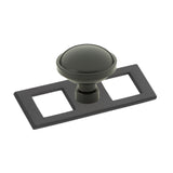 Matte Black Industrial Modern Pulls and Knob with Backplate
