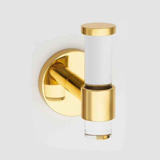 Polished Brass Lucite Wall T-Shape Hook - Forge Hardware Studio