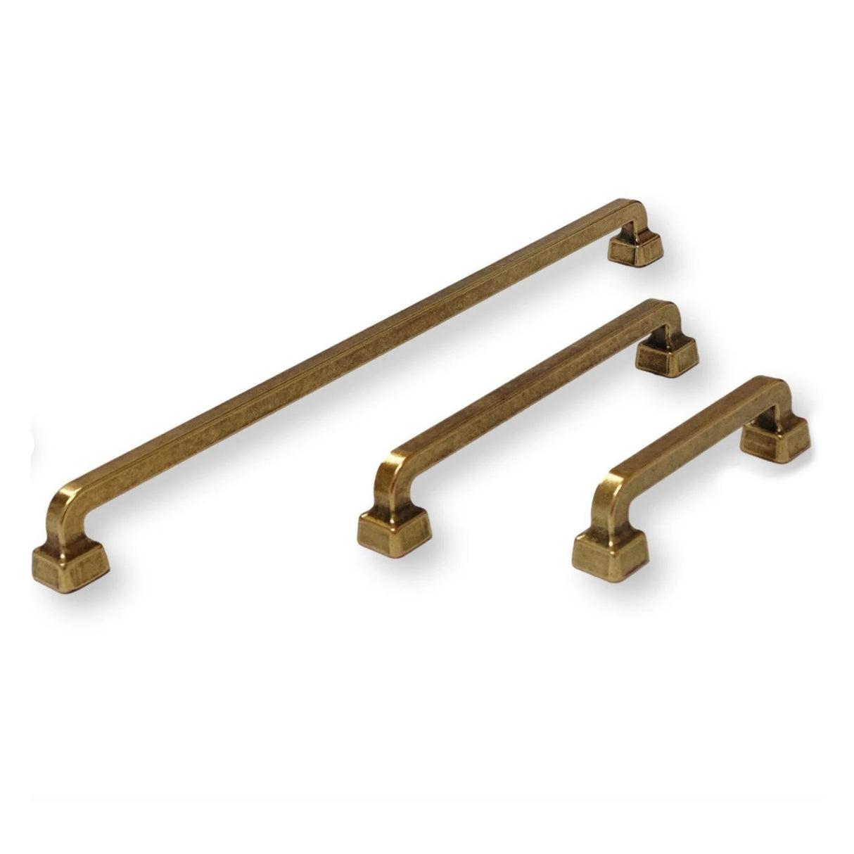 Mission Drawer Pull "Capri" in Antique Brass