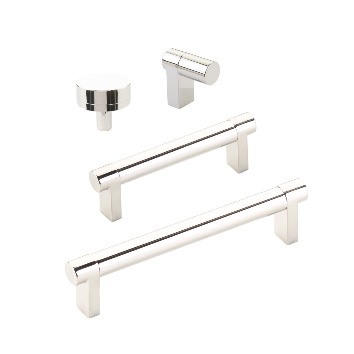 Smooth Polished Nickel Cabinet Knobs and Drawer Pulls