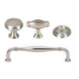 Transitional Satin Nickel "Perry" Cabinet Knobs and Drawer Pulls