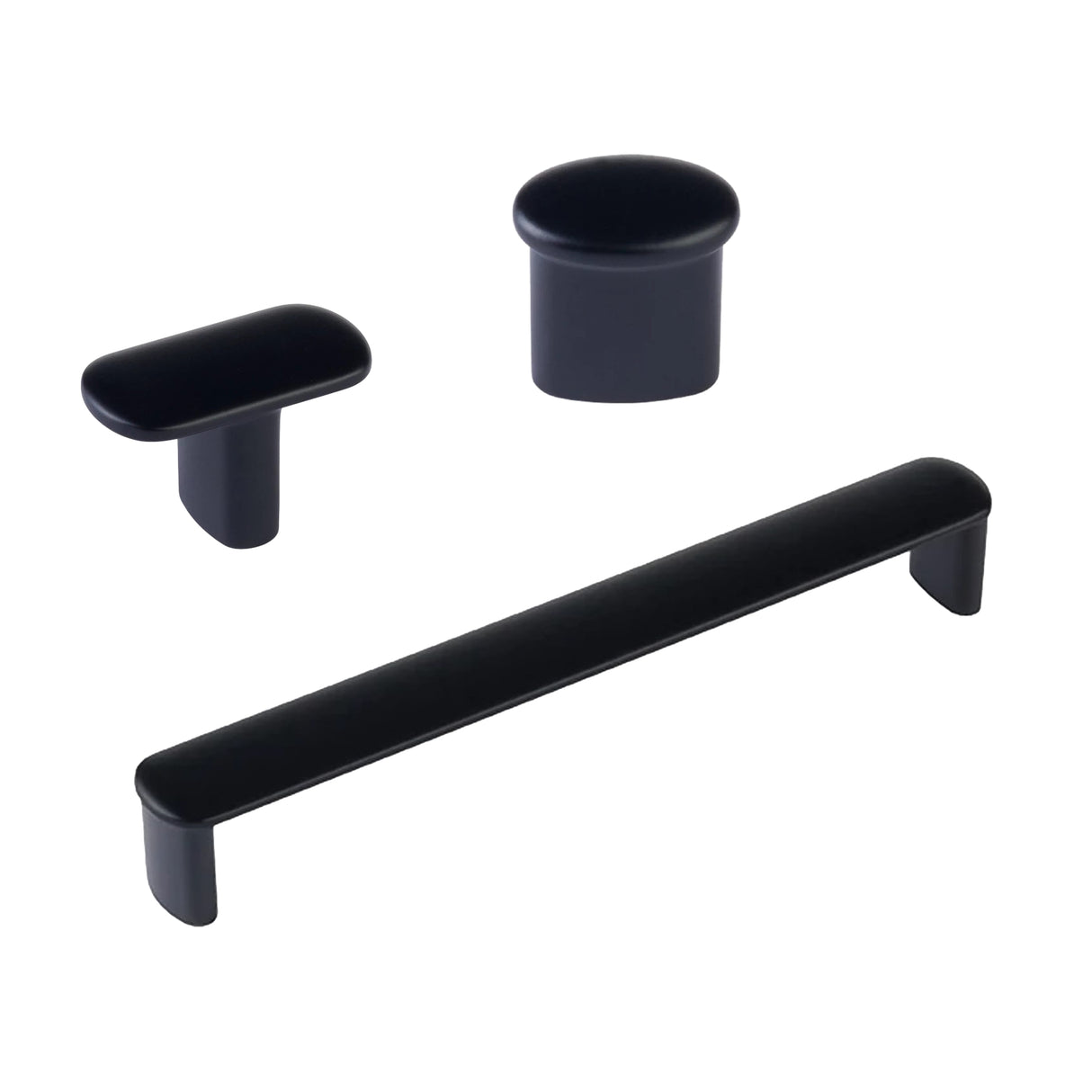 Matte Black "Lake" Drawer Pulls and Cabinet Knobs