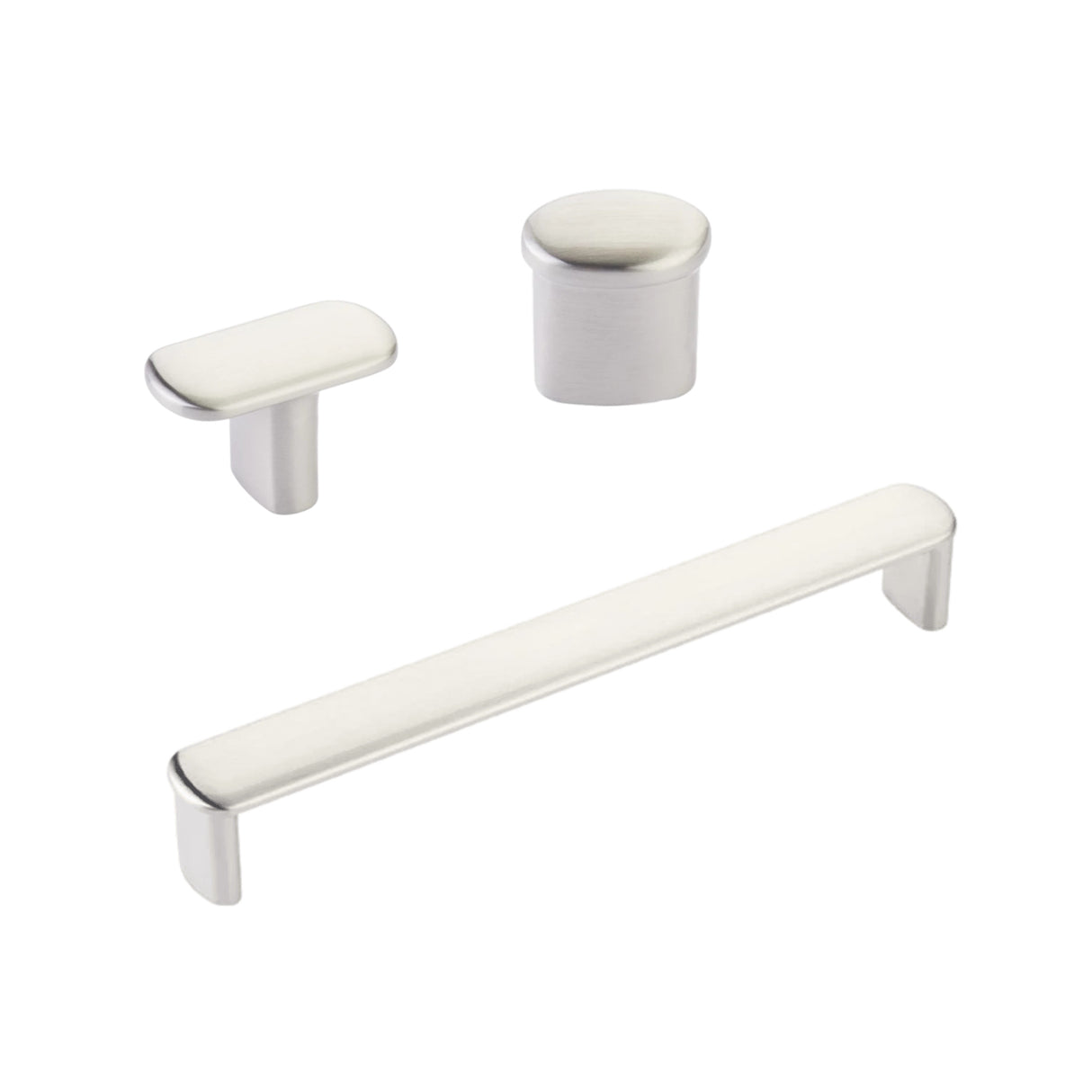 Satin Nickel "Lake" Drawer Pulls and Cabinet Knobs