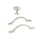Brushed Nickel "Tina" Cabinet Knob and Drawer Pulls