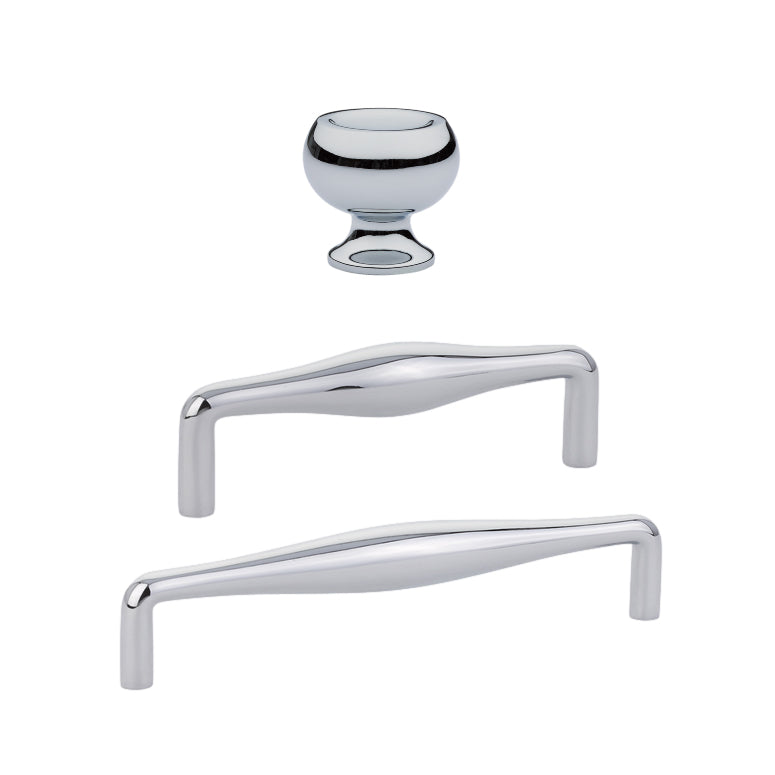 Polished Chrome "Avenue" Cabinet Knobs and Drawer Pulls - Forge Hardware Studio