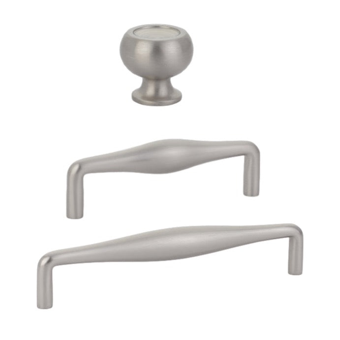 Satin Nickel "Avenue" Cabinet Knobs and Drawer Pulls - Forge Hardware Studio